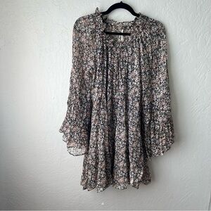 Free People Long Sleeve Flowy Floral Dress Size XS